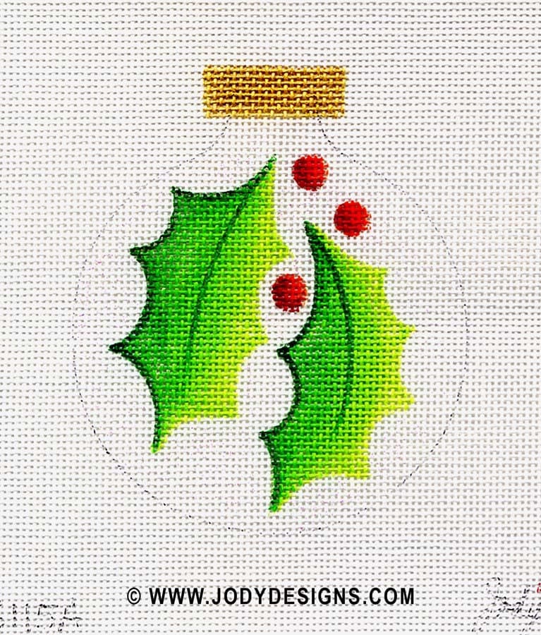 Large Holly Leaf White Needlepoint Ornament B115A Jody Designs Etsy