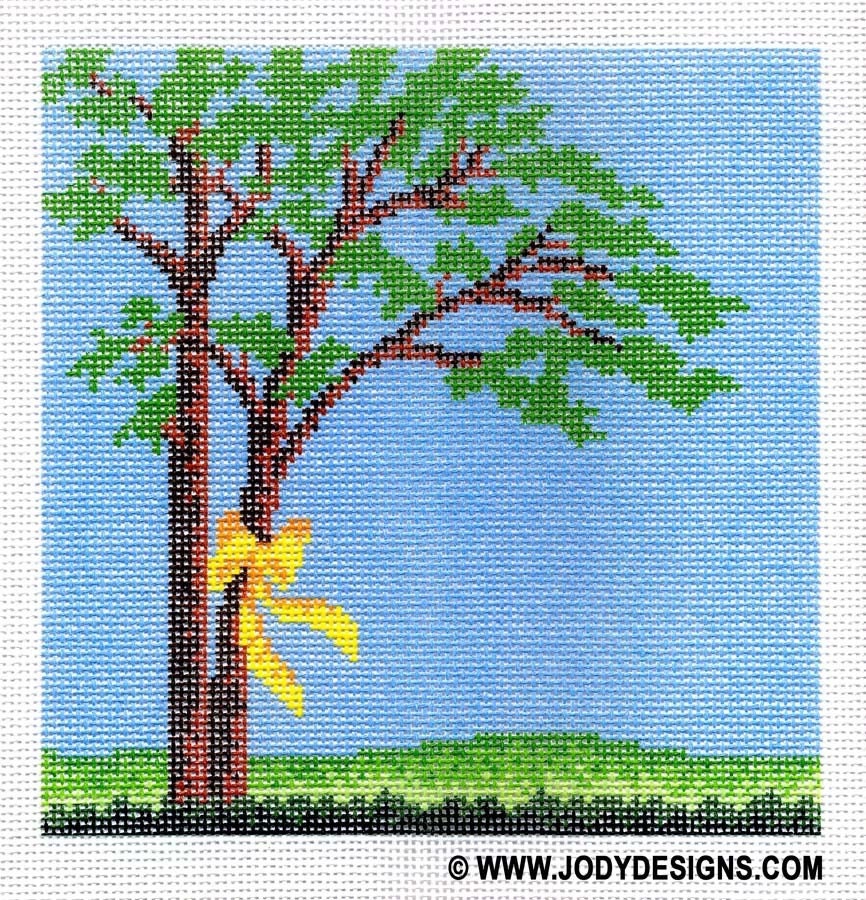 niceness - JODY - YELLOW×BLGRAY Yellow Ribbon Square Needlepoint - Jody Designs - Limited