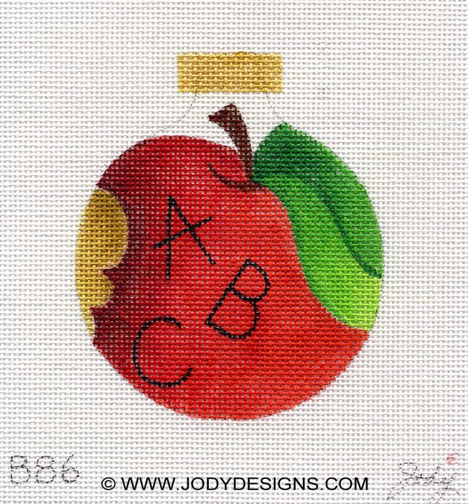 Teacher Apple Needlepoint Ornament Jody Designs B86 Etsy