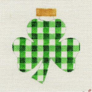 Shamrock Green Buffalo Check Plaid Hand Painted Needlepoint Ornament ...