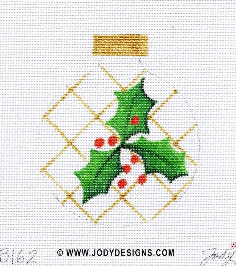 Harlequin Holly Needlepoint Ornament Jody Designs B162 Etsy