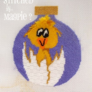 Chicken and Cracked Egg Hand Painted Needlepoint Ornament Canvas Jody Designs B17 image 6