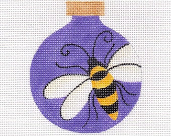 Bumble Bee Needlepoint Ornament - Jody Designs   B6-02 Purple