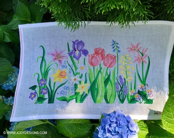 Garden Floral Handpainted Needlepoint Canvas - Jody Designs