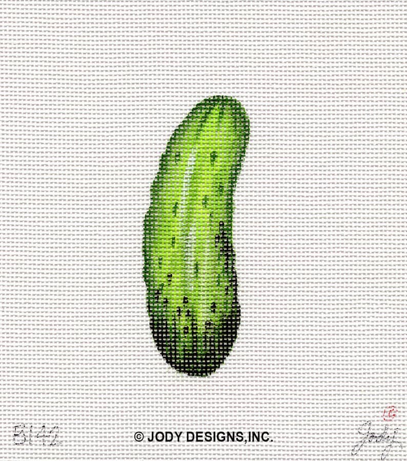 Christmas Pickle Hand Painted Needlepoint Ornament Canvas Jody Designs B142 image 2