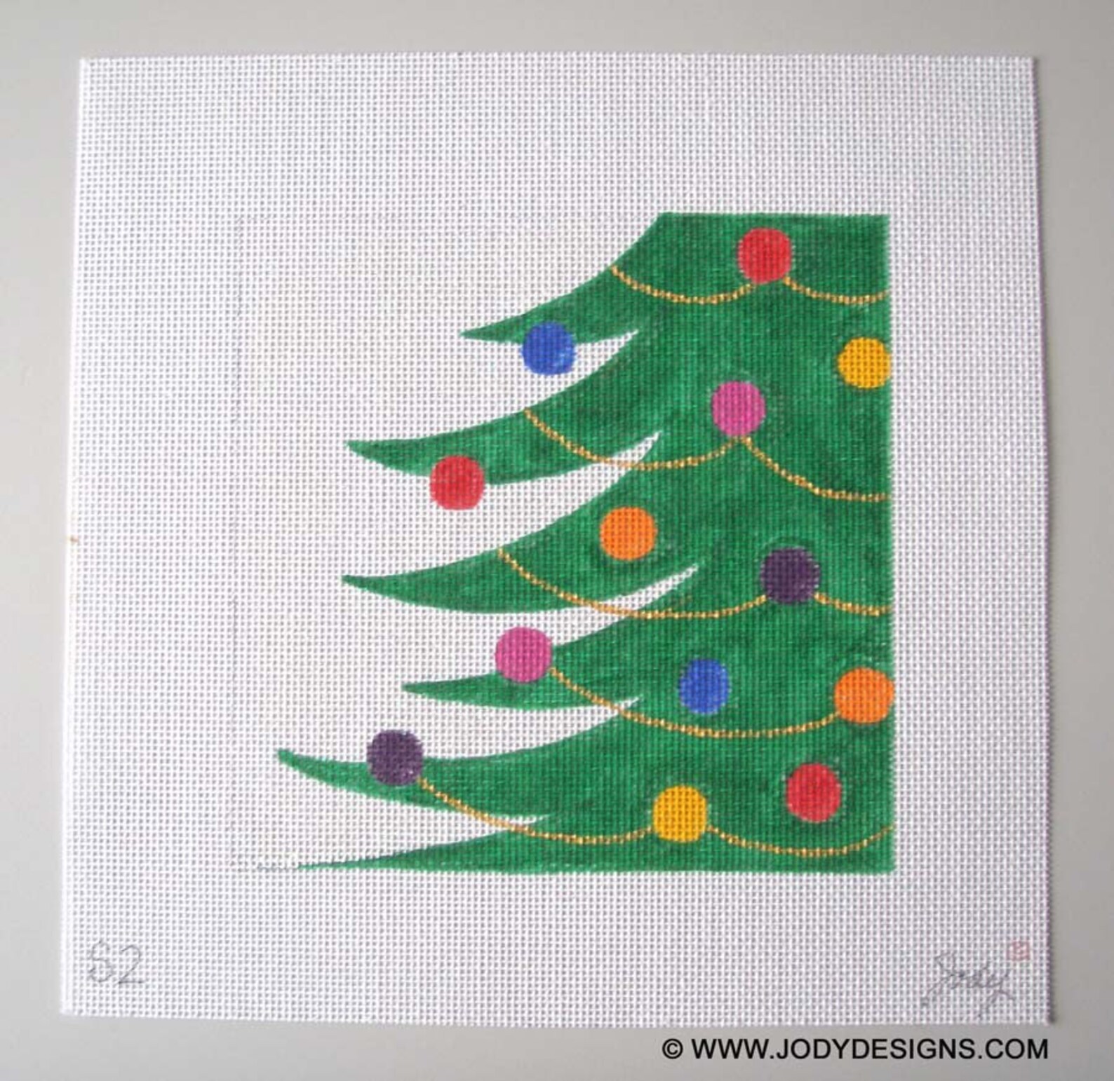 Christmas Tree Needlepoint Square 7 X 7 Jody Designs S2 Etsy