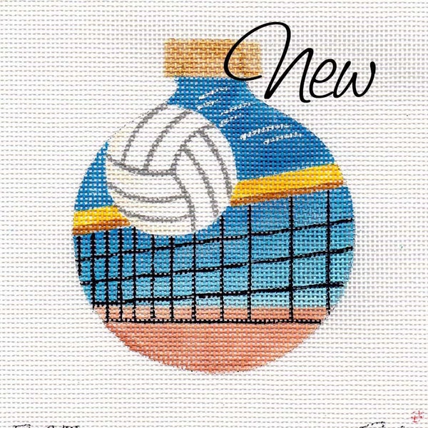 Volleyball and Net Hand Painted Needlepoint Canvas - Jody Designs B195