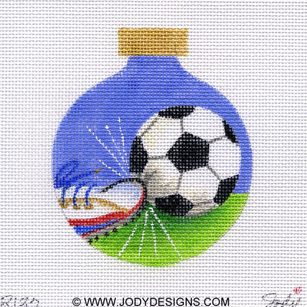 Soccer Ball and Sneaker Needlepoint Ornament - Jody Designs B132