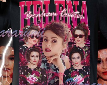 Vintage shirt HELENA BONHAM CARTER, T-shirt Helena Bonham Carter Hommage, T-shirt Helena Bonham Carter-fan, Helena Bonham Carter retro jaren 90 trui