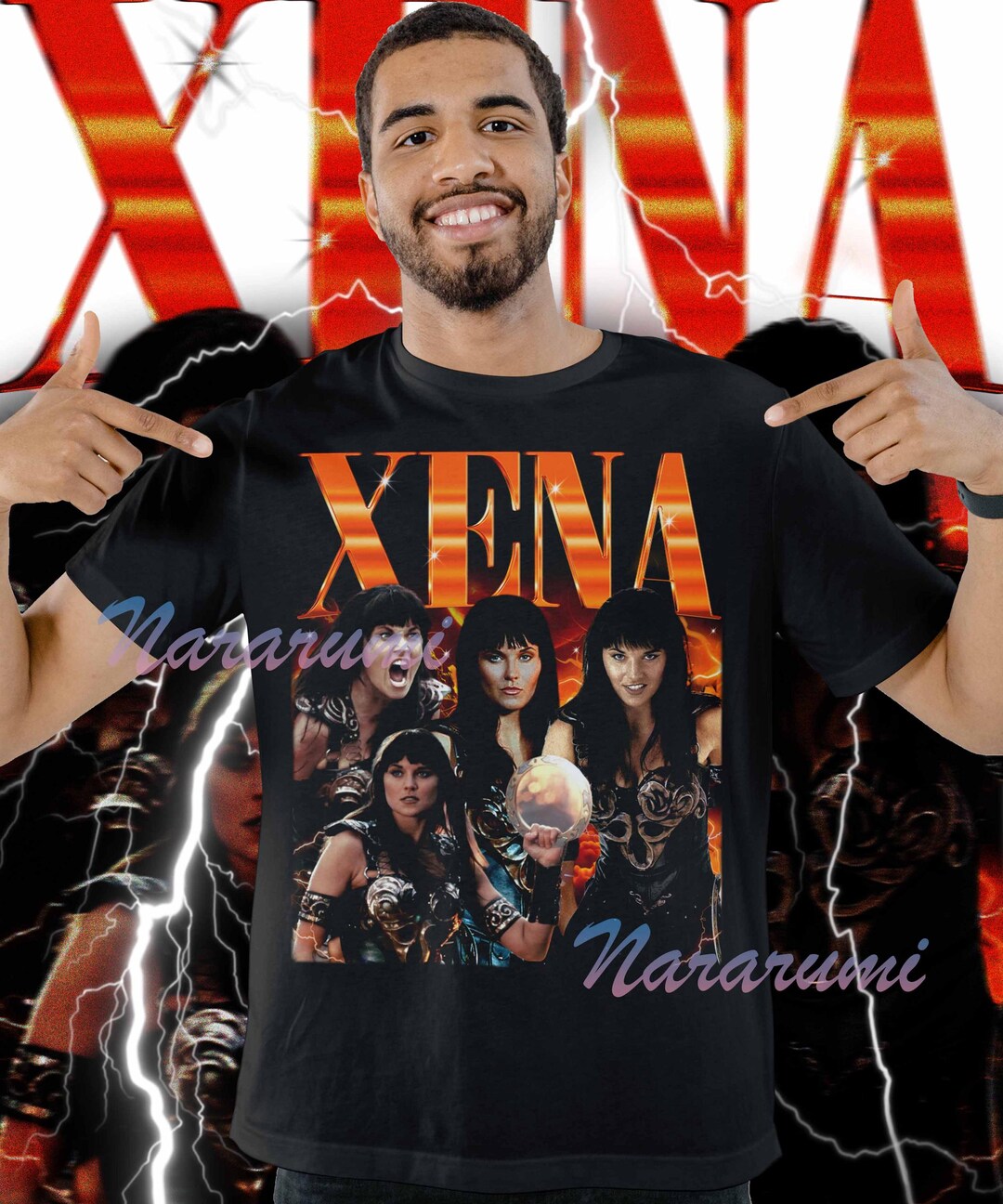 Vintage Xena Warrior Princess, Unisex Cotton Graphic Tee, Comfort