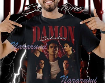 Maglietta unisex Damon Salvatore - Maglietta Damon Salvatore, T-shirt Damon Salvatore, Maglietta Salvatore, Felpa Damon Salvatore, Merchandising Salvatore