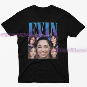 EVIN AHMAD ヴィンテージシャツ、Evin Ahmad Tシャツ、Evin Ahmad Tシャツ、Evin Ahmad ファンギフト、Evin Ahmad レトロ 90 年代 Tシャツ、映画女優グッズギフト