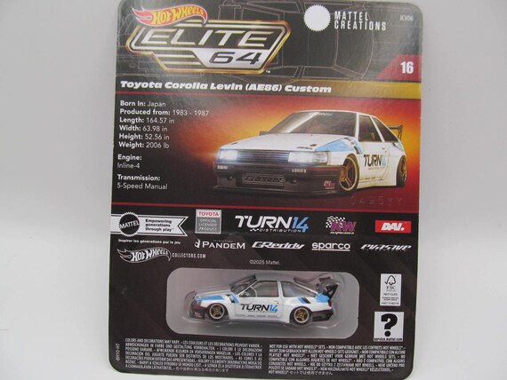 Toyota Corolla Levin (AE86) Custom Hot Wheels Elite 64 #16 - Etsy