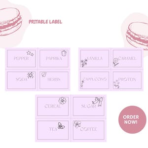 Printable label for kitchen