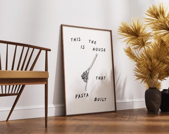 Pastaprint | Poster Grappig keukencitaat
