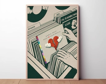 Vinylwinkelposter, vinylkunst, door Kanye West geïnspireerde kunstwerken,