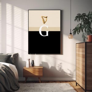 Guinness Split the G Pint, retro poster Ierse pub, bar- en keukendecor, muurkunst afbeelding 11
