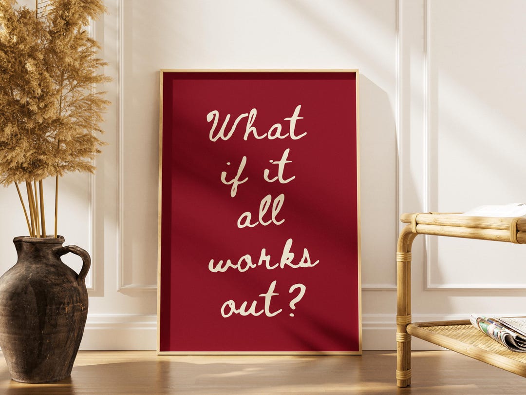 Quotation Lettering Red Motivational Quote Print | Red Typography, Minimalist Art (digital ...