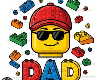 Family Dad Master Builder PNG, Cool Dad Master Builder Png Building Bricks Dad Png For Sublimation, Building Bricks Blocks Father's day