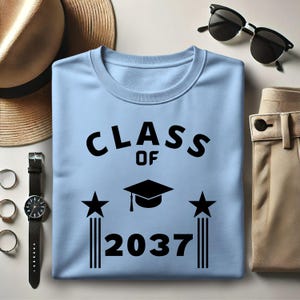Class of 2037 Shirt, Class of 2037 Graduation Shirt, Grow With Me Shirt, Kindergarten Shirt, First Day of School, Graduation Gift