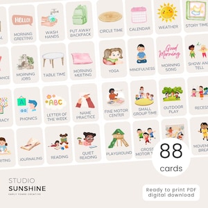 Druckbare Tagesplaner Karten für Vorschule & Hausschule 88 Visuelle Routine Karten PDF Kleinkind Routine Chart Klassenzimmer Visuelles