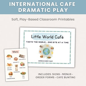 Pretend Play Café Multicultural Dramatic Play Printable for Preschool & Kindergarten
