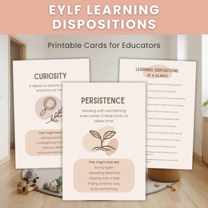 Learning Dispositions Cards EYLF Neutral Boho Printable Early Years Observation Resource