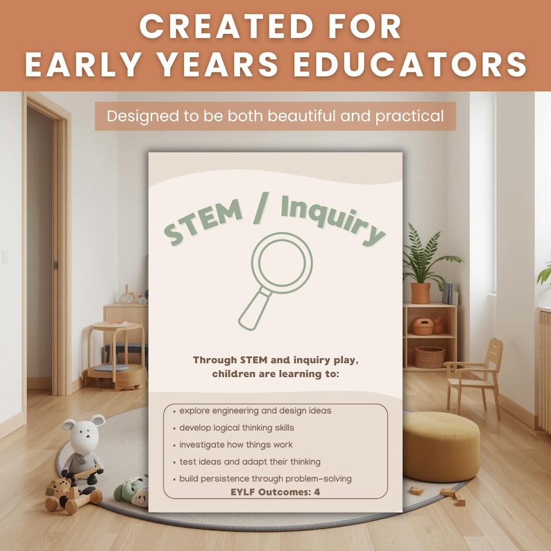 Play Based Learning Posters EYLF Classroom Decor Neutral Boho Preschool ...