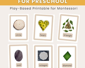 Nature Shapes Printable Cards: Montessori Outdoor Learning Resource