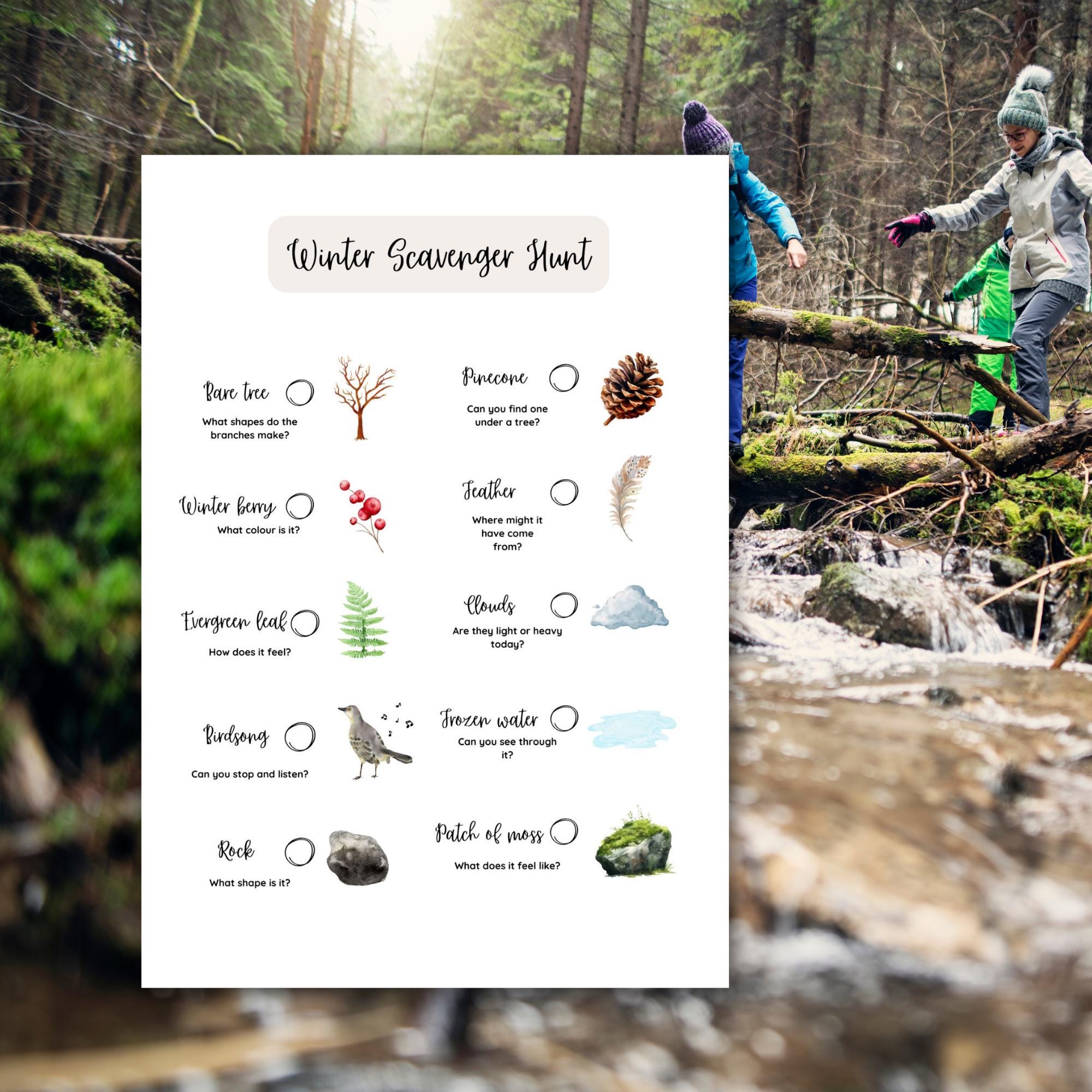 Preschool Fun in the Frost: Printable Winter Nature Scavenger Hunt for ...
