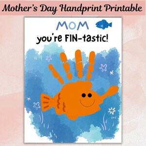 Mother&#39;s Day Printable, Mother&#39;s Day Handprint Art, Mother&#39;s Day Gift, Mommy Handprint, Mothers Day Craft, First Mother&#39;s Day.
