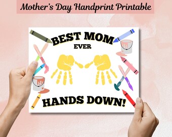 Mother's Day Handprint Art: DIY Gift for Mom (PDF Printable)