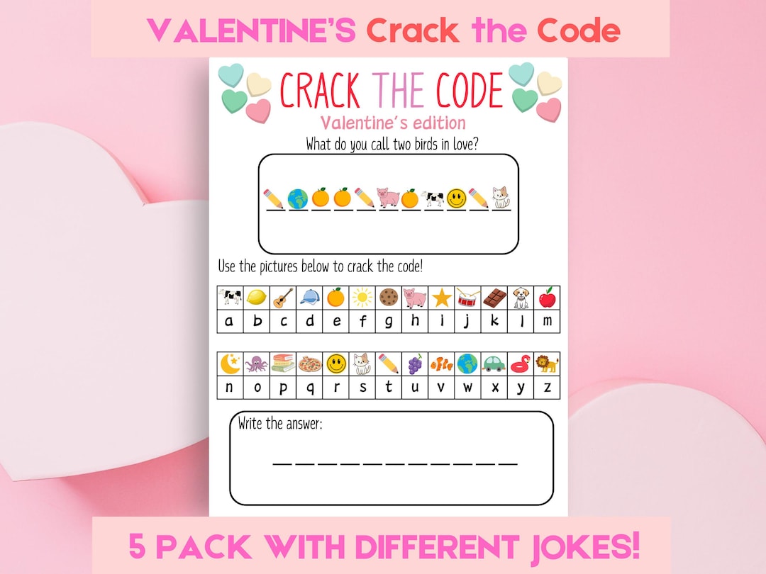 Valentine's Day Crack the Code Printable, Jokes Edition (PDF) - Etsy