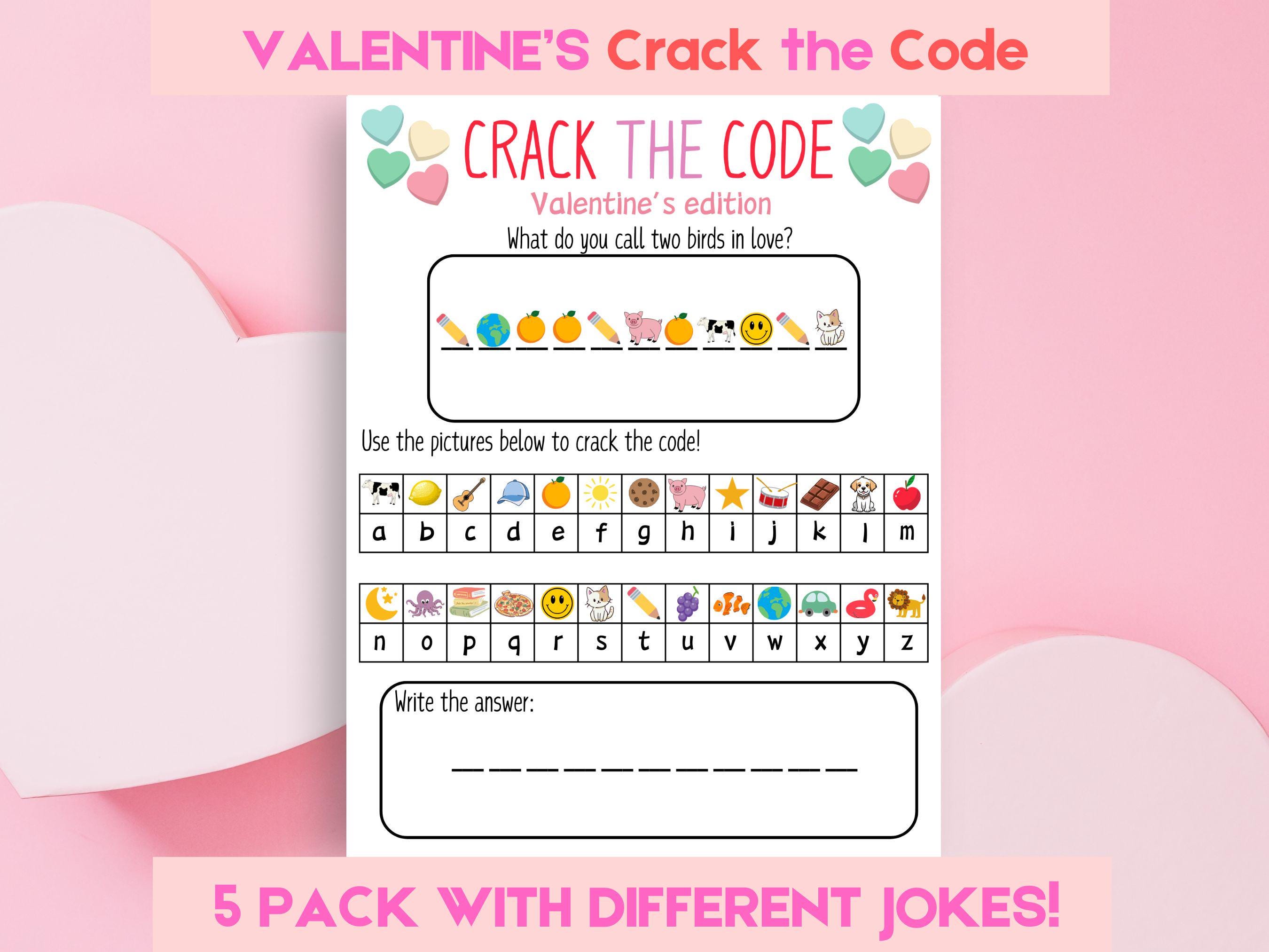 Valentine's Day Crack the Code Printable, Jokes Edition (PDF) - Etsy