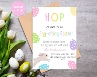 Editable Easter Egg Hunt Invitation Template (Digital Download)
