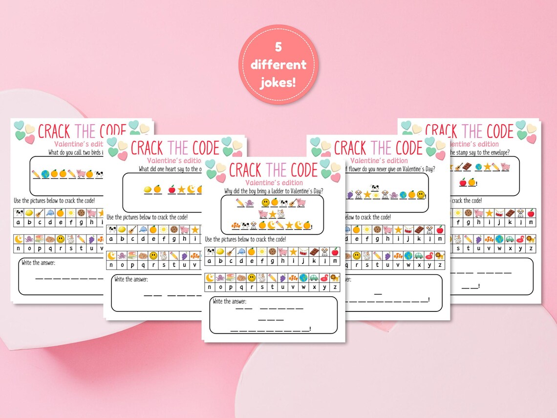 Valentine's Day Crack the Code Printable, Jokes Edition (PDF) - Etsy