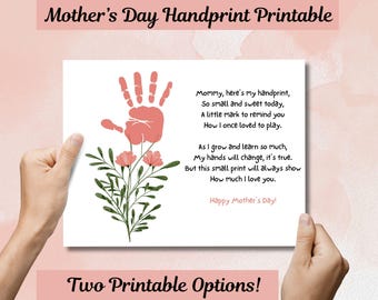 Mother's Day Handprint Art: DIY Gift for Mom (Digital Download)