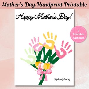 Mother&#39;s Day Printable, Mother&#39;s Day Handprint Art, Mother&#39;s Day Gift, Mommy Handprint, Mothers Day Craft, First Mother&#39;s Day.
