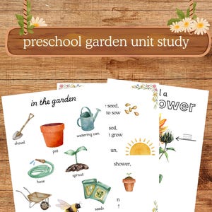 Garden Unit Study | Preschool Spring Homeschool Lesson Plan Curriculum Digital Printable Learning Resource