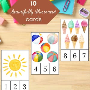 Summer Counting Clip Cards: Montessori Math Printable (PDF Download)