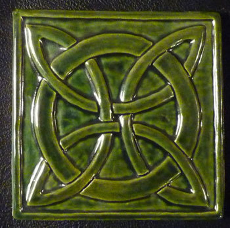 Decorative 4x4 Relief Carved Ceramic Celtic Knot Tile 2 Etsy