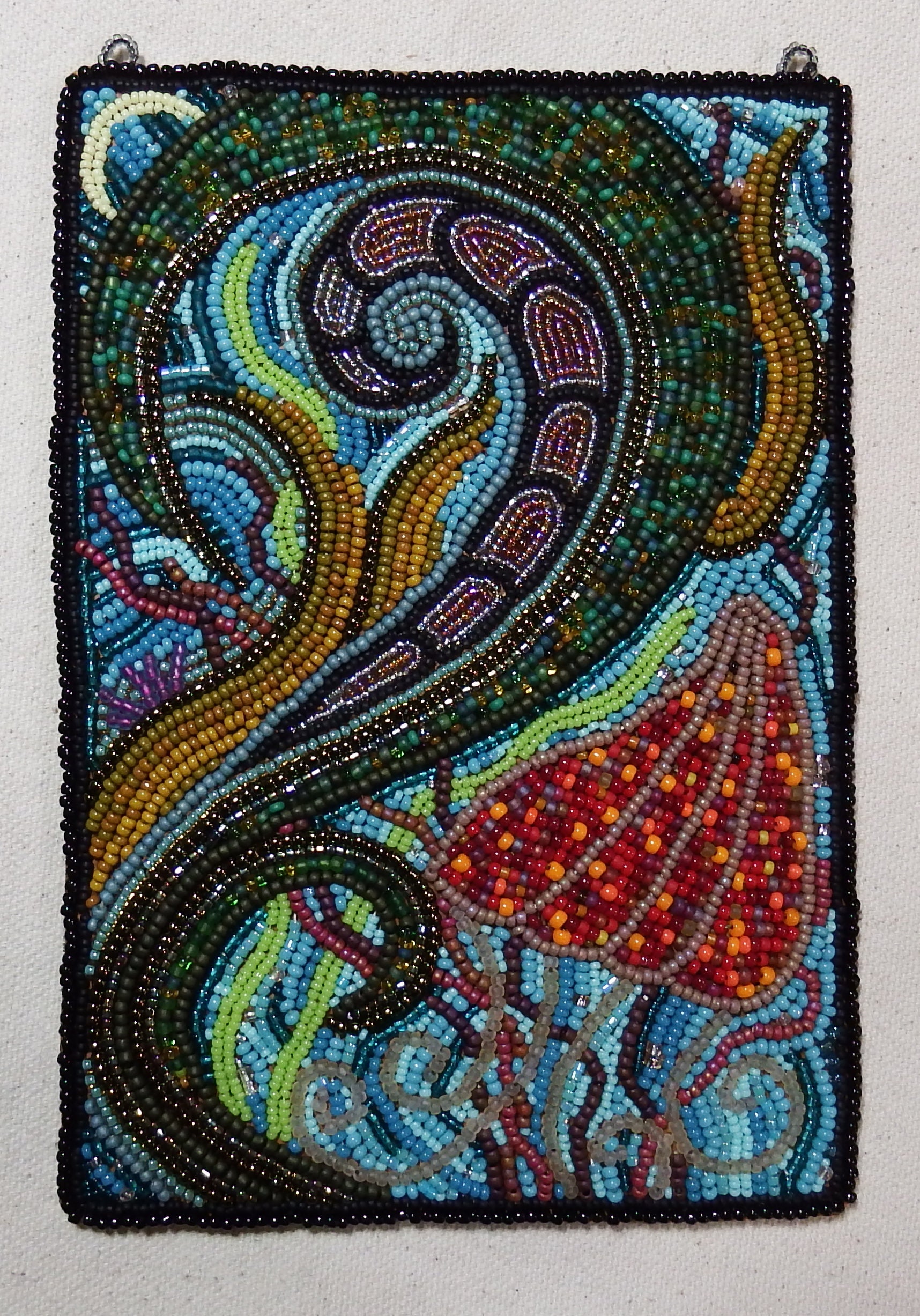Hand Made Seed Bead Embroidery Art Etsy