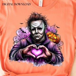 Personaggio di film horror in formato PNG: design a sublimazione della maschera slasher (download digitale)