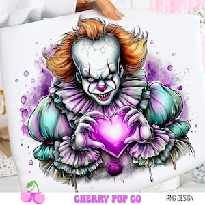 Scary Horror Character PNG, Creepy Clown Shirt Design – Scary Halloween Sublimation Graphic