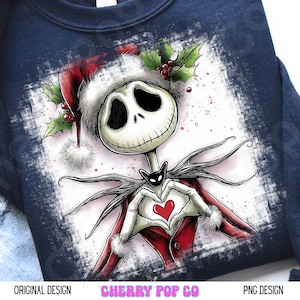 Jack Skellington Love Symbol PNG,  Funny Christmas Sublimation Digital Download