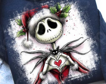Símbolo de amor de Jack Skellington PNG, divertida descarga digital navideña por sublimación