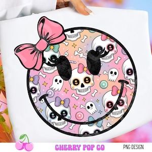 Halloween Skull Smiley Face PNG, Shirt Design (Digital Download)