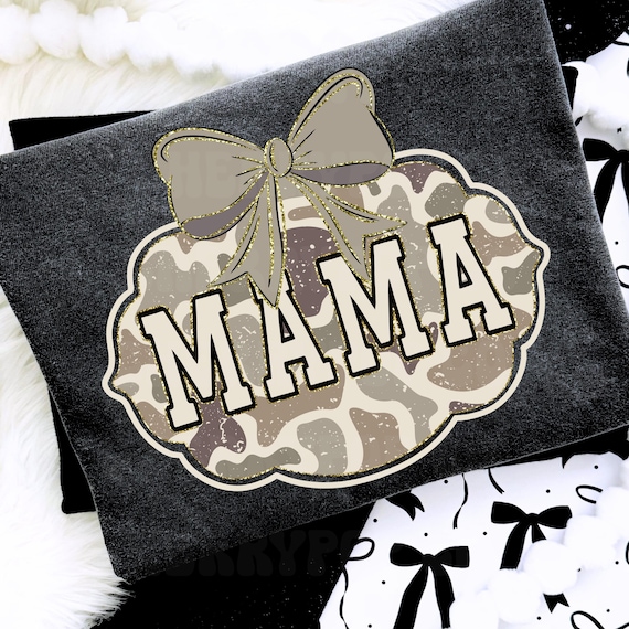 Mama Bow PNG, Camo Design, Coquette Mom Sublimation Digital Download