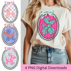Bundle Coquette Bow Dog Balloon Png, Sublimation Digital Designs for Tshirts, Everyday Png, Trendy Spring, Little Girl Shirt Design