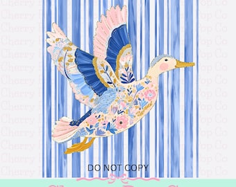 Streifen Stockente Ente PNG Adrette Küstenvogel Sublimationssommer Digitaler Download